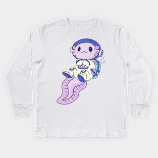 Astronaut Axolotl Kids Long Sleeve T-Shirt